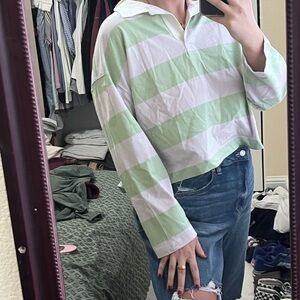 Old Navy Mint and Pink Striped Shirt